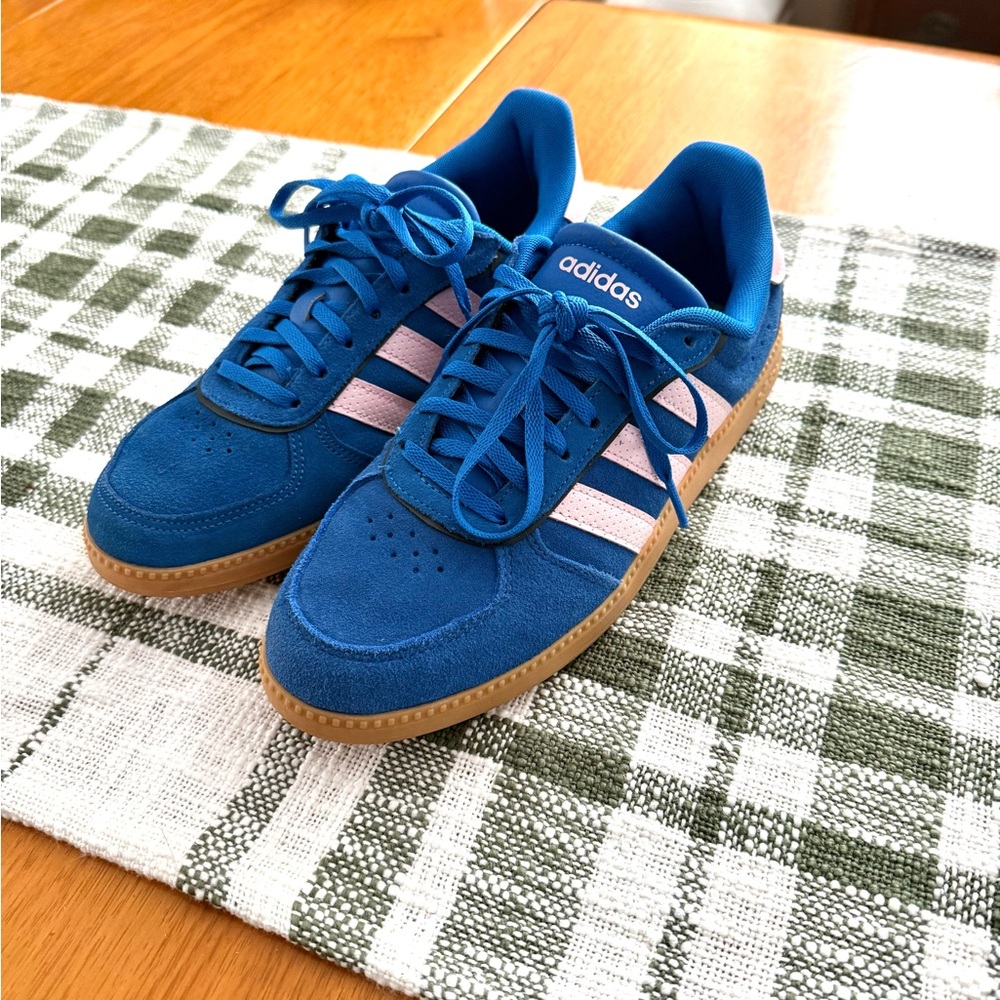 Adidas Royal Blue and Soft Pink Trainers